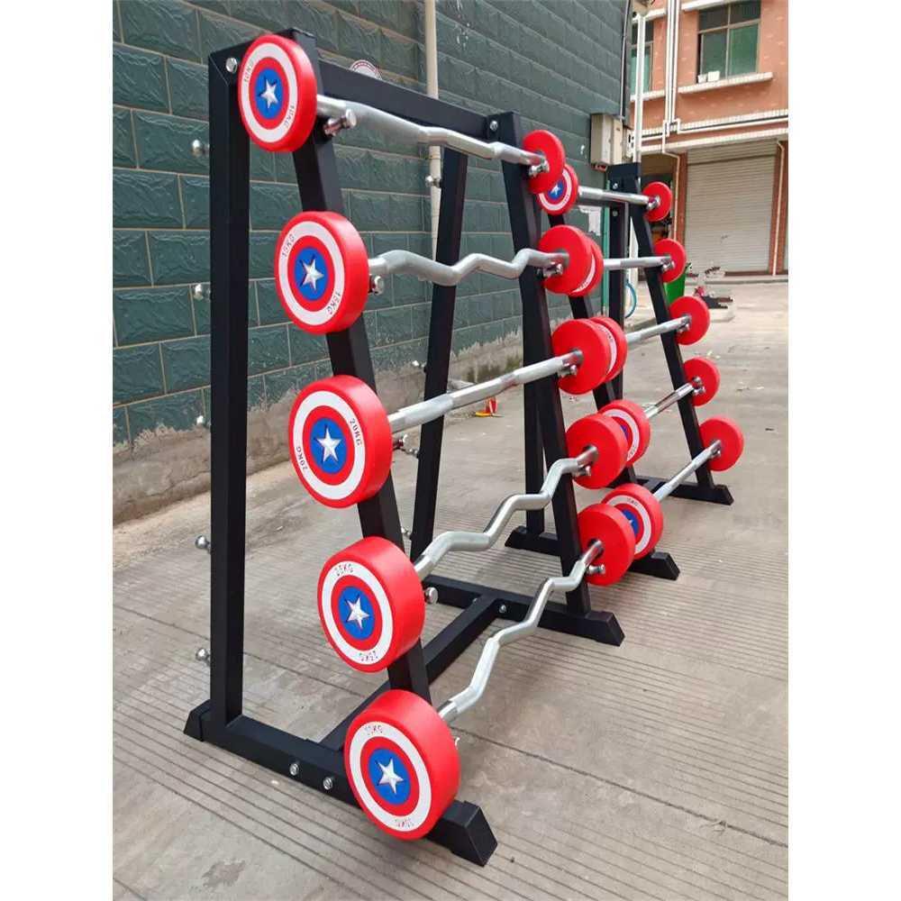 바벨 포함 역기 렉 거치대 용 5단 100kg 일자바 세트 랙 - 상품 이미지
