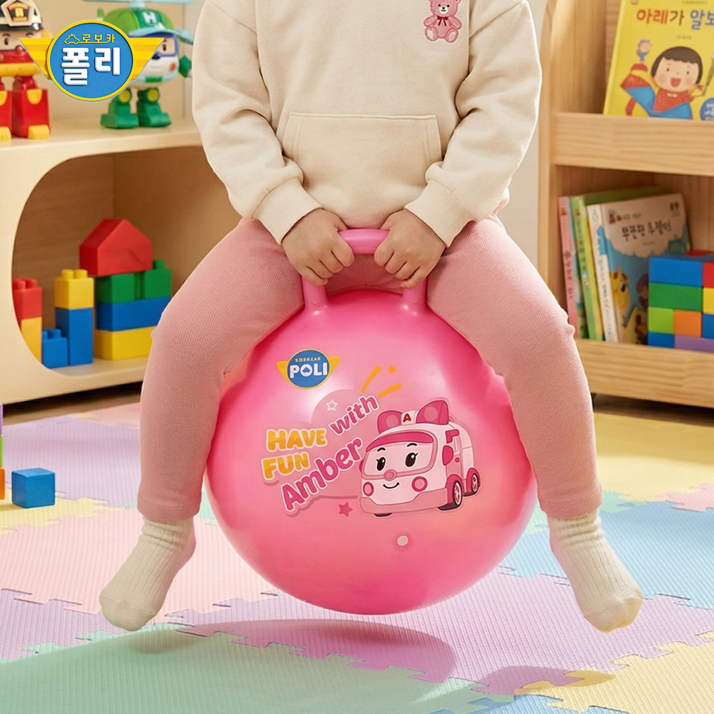 로보카 폴리 엠버 키즈 통통볼 점핑 유아 짐볼 균형 실내 호핑볼 - 상세 이미지 4