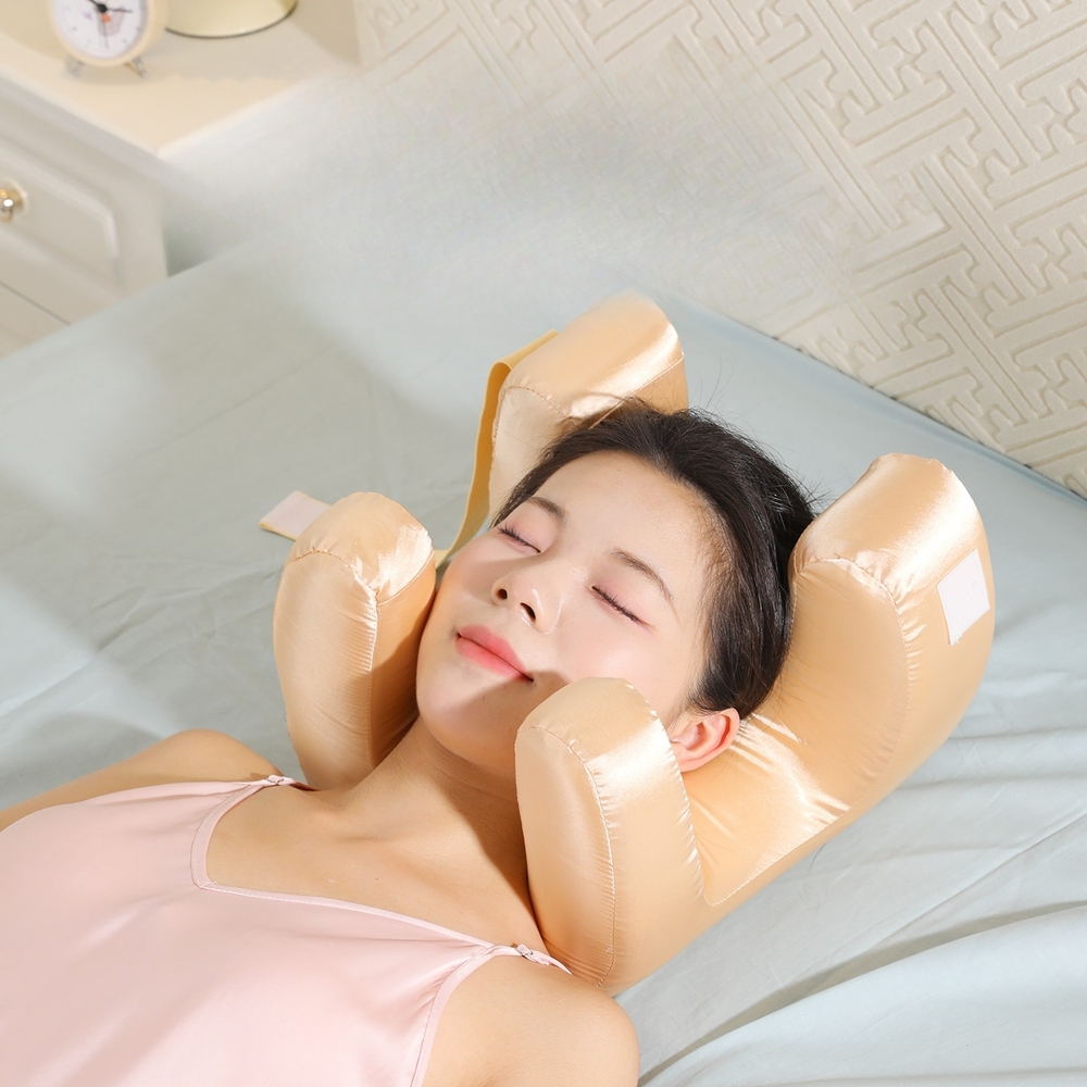 메모리폼 성형베개 코 얼굴 목주름 방지 수면 윤곽 지지 눌림 자국 완화 모델링 골드 컬러 - 상세 이미지 3