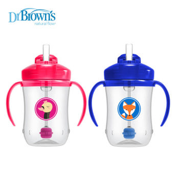 닥터브라운 추달린 빨대컵 270ml 핑크 블루 컬러 / 리필킷 - 상품 이미지
