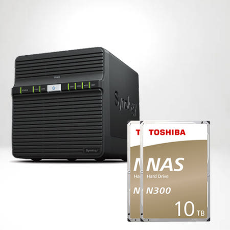 시놀로지 DS423 TOSHIBA N300 10TB X2