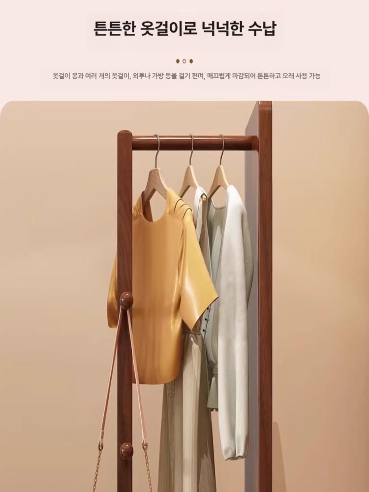 회전식 전신거울 행거 수납 원목 스탠드 틈새 [아치형 행거 거울] 웜화이트 40x170 - 상세 이미지 3