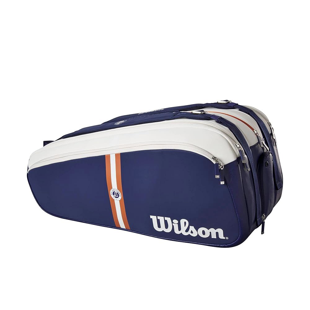 WILSON ROLAND GARROS 슈퍼 투어 라켓 백 네이비/화이트 가방 15팩 15 Pack Navy/White - 상세 이미지 2