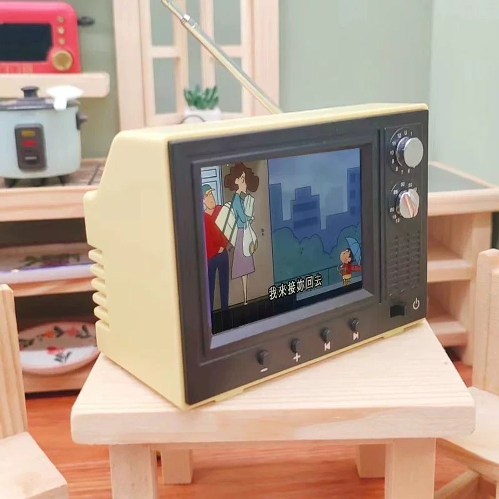 미니 TV 미니어처 인테리어 레트로 빈티지 장식 소품 거실 미니가구 텔레비전 - 상세 이미지 4
