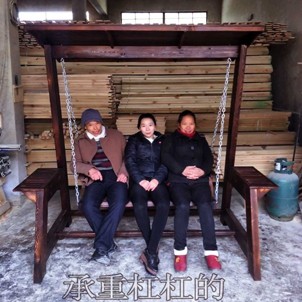 야외 흔들그네의자 카페 벤치 나무 용 체어 2인 벤치 - 상세 이미지 5