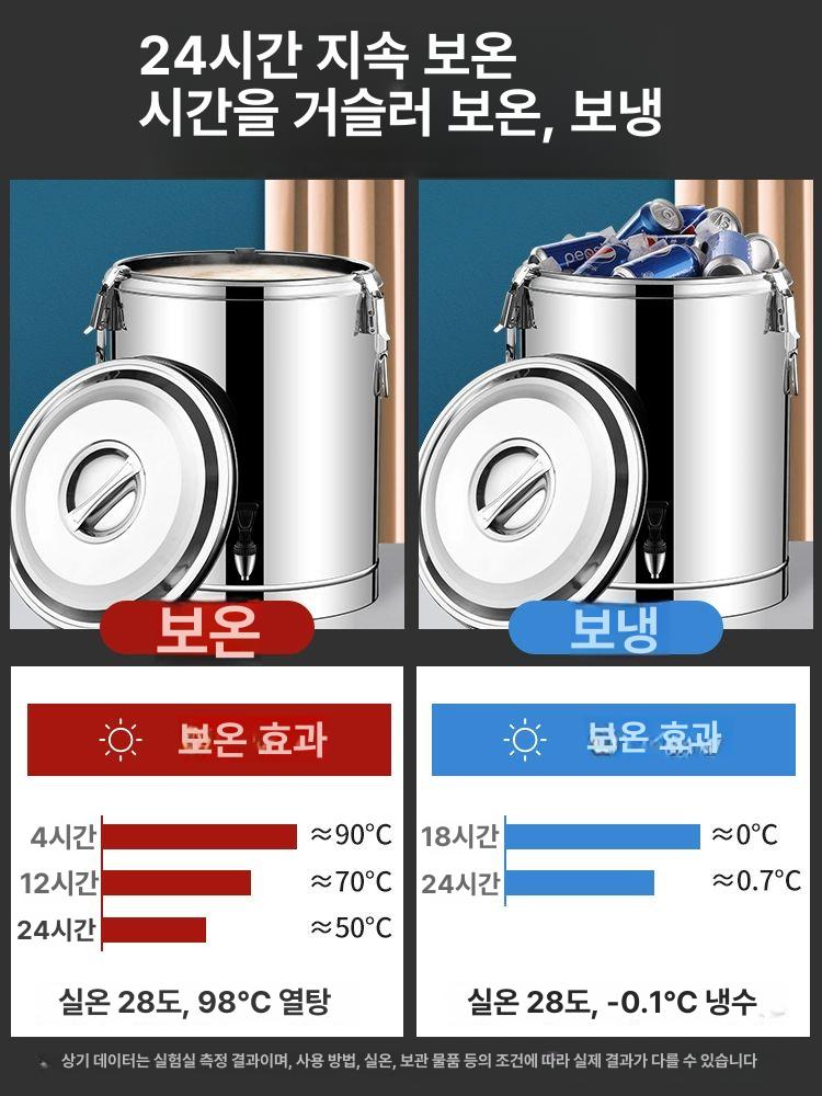 식수통 국통 업소용 10l 밸브 물통 말통 생수통 스텐 대형 스테인레스 용기 식당 - 상세 이미지 5