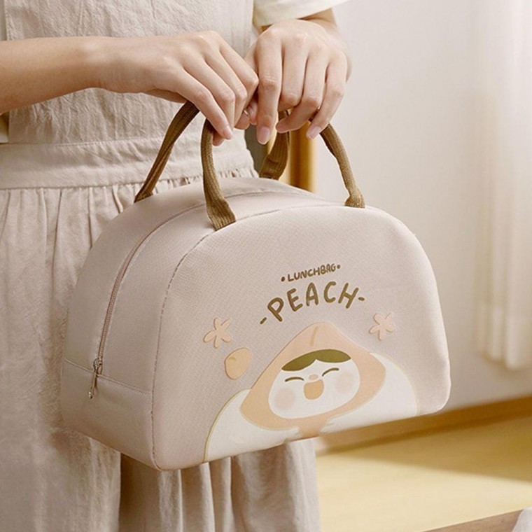 직장인 런치백 수능 보온 보냉 도시락 가방 베이지 보온보냉 도시락보냉 통가방 - 상품 이미지