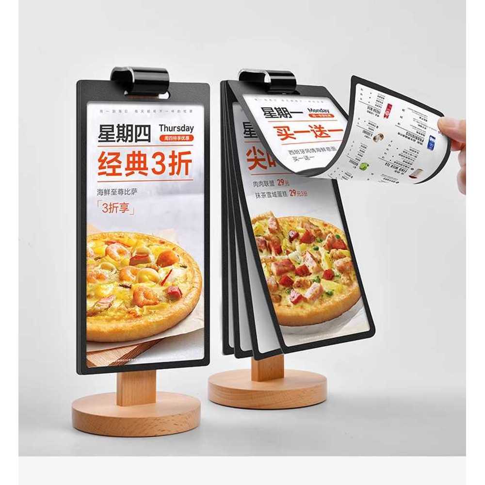 테이블 메뉴판 카드 우드 미니 용 카페 받침대 후식 안내 - 상품 이미지