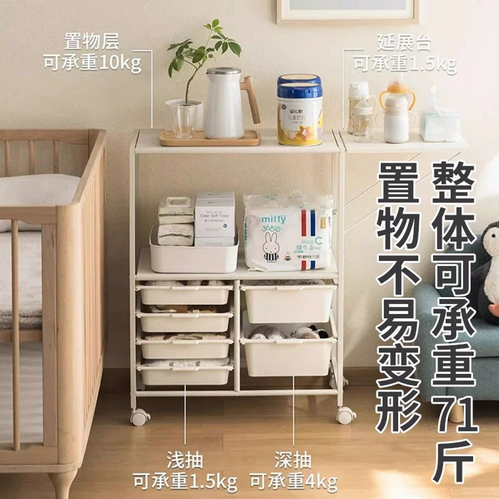 확장형 렌지대 주방 수납장 이동식 선반 트롤리 폴딩 슬라이딩 조리대 - 상세 이미지 5