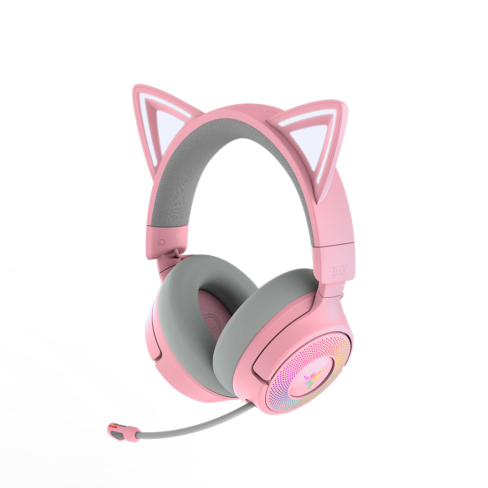 레이저코리아 Kraken Kitty V3 PRO 고양이귀 게이밍 헤드셋 쿼츠 핑크 - 상세 이미지 4