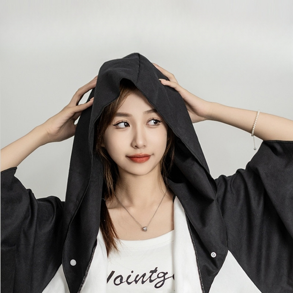 여성 수영가운 후드 초극세사 흡수 빠른 속건 긴기장 웨어러블 타월 다이빙 스쿠버 스노쿨링 - 상세 이미지 3