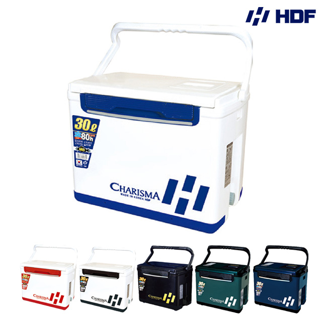 해동 카리스마 아이스박스 낚시 캠핑 30L, 화이트 BL(블루) - 상품 이미지