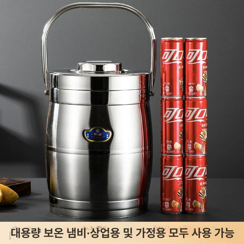 대용량 보온통 보냉 스테인리스 육수통 10L 업소용 포트 등산 물통 보냉통 캠핑 - 상세 이미지 3