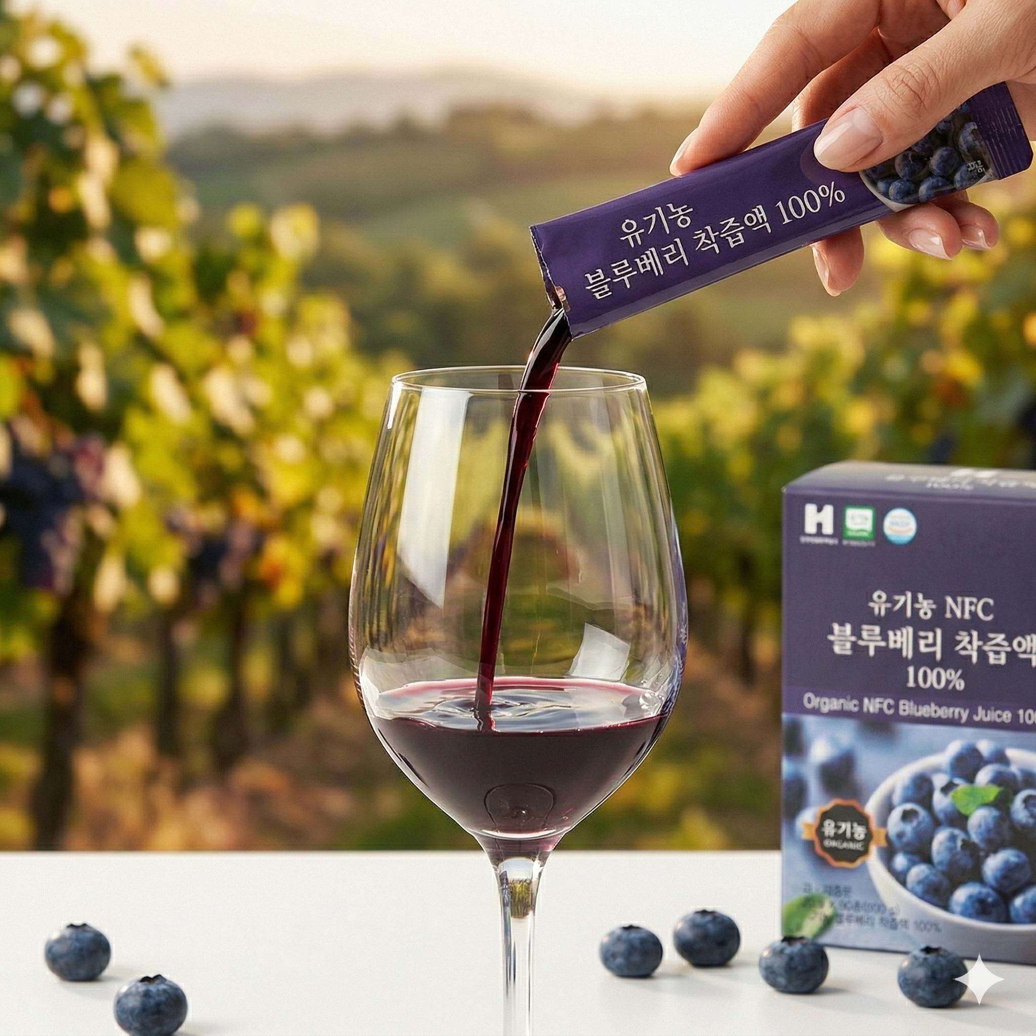 유기농 블루베리 착즙액 100% 원액 즙 스틱 30포, 1개 - 상품 이미지