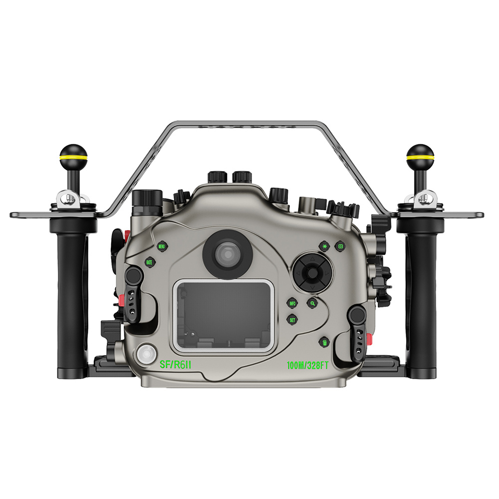 Sea Frogs 방수 알루미늄 합금 카메라 케이스 캐논 R6II 용 바디 SF14002 100M 블랙 그레이 - 상세 이미지 3