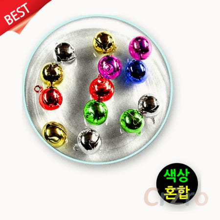 [나랑다랑해협력사]유니아트 미니방울 10mm 칼라 혼합 다색상 원형 딸랑이 금속 종 공예 DIY 1통