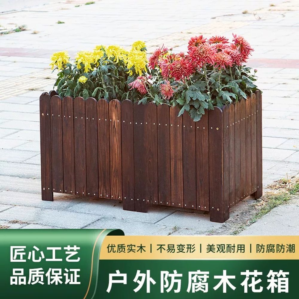 정원 화분 가로수 방부목 옥상 화단 대형 야외 베란다 플랜터 조경 목재 - 상세 이미지 3
