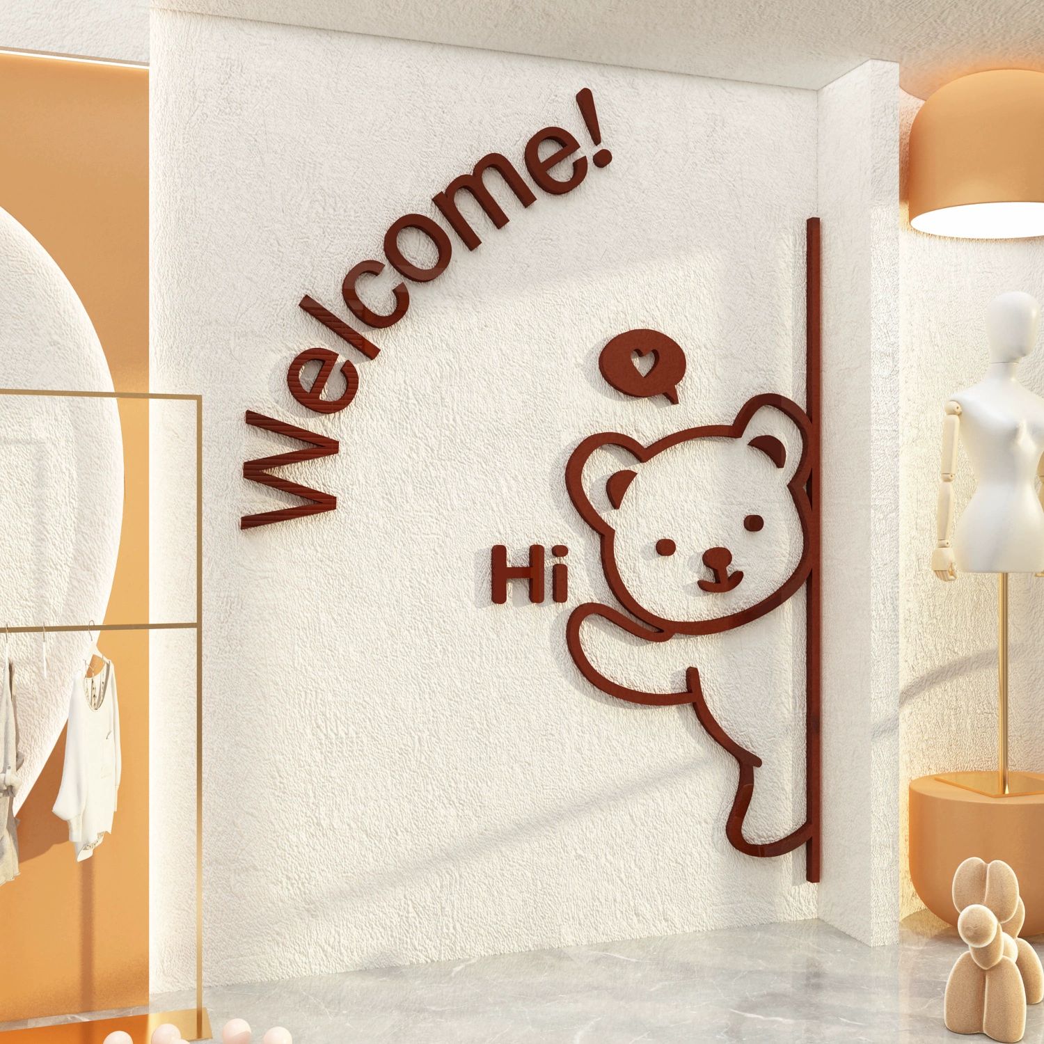 입체 벽스티커 아크릴 3D 미러 카페 포인트 장식 데코 인테리어 꾸미기 소품 대형 - 상세 이미지 3