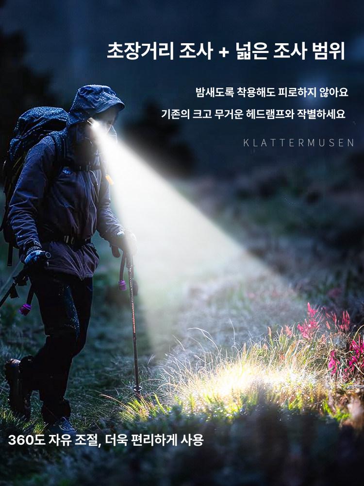 초경량 밝은 귀걸이형 헤드램프 휴대용 머리띠랜턴 아웃도어 탐험 캠핑 초장시간 사용 - 상세 이미지 3