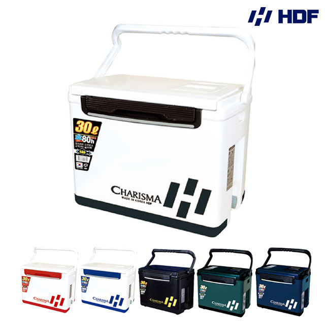 해동 카리스마 아이스박스 낚시 캠핑 30L, 화이트 BK(검정) - 상품 이미지