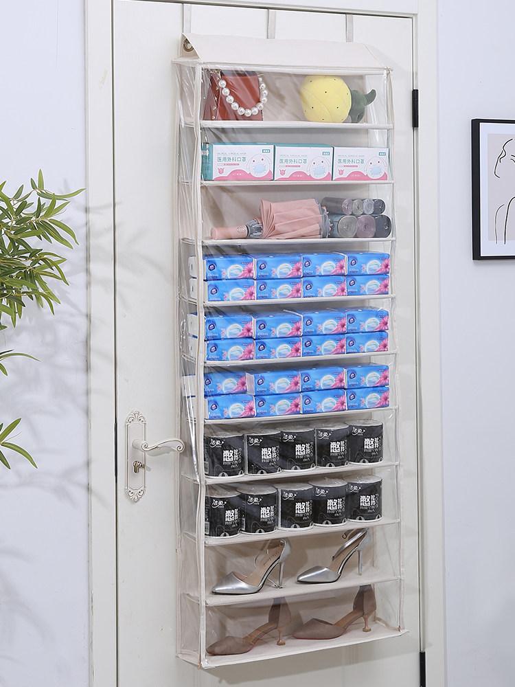 문뒤 벽걸이정리함 인형 투명 대형 진열장 문걸이 보관 베이지화이트 61cmx16cmx150cm 10칸 - 상세 이미지 2