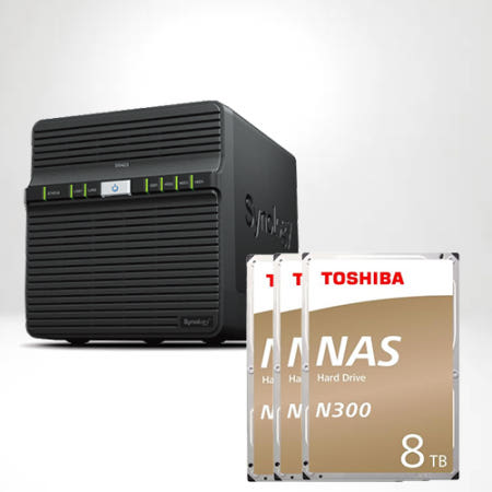 시놀로지 DS423 TOSHIBA N300 8TB X3