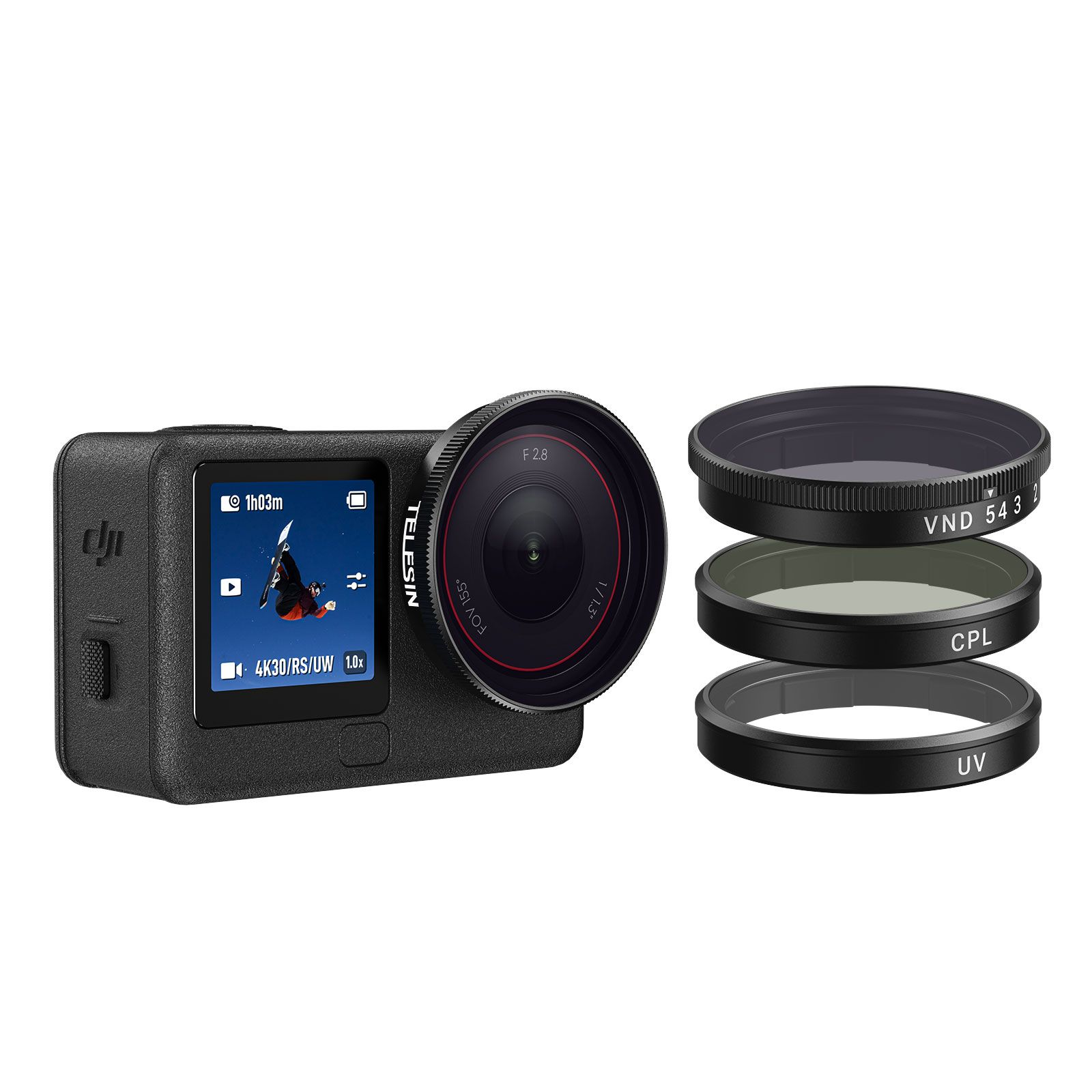 텔레신 FLT-41 DJI 오즈모액션6용 CPL+UV 렌즈 필터 키트 - 상세 이미지 4