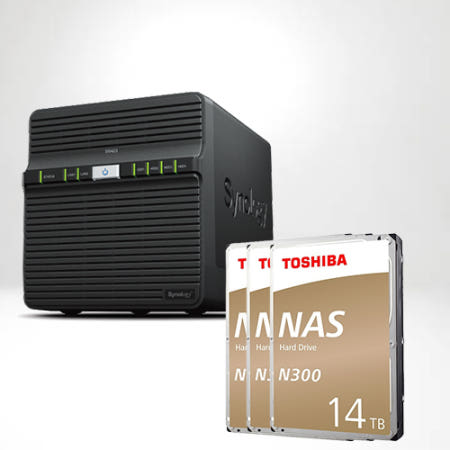 시놀로지 DS423 TOSHIBA N300 14TB X3