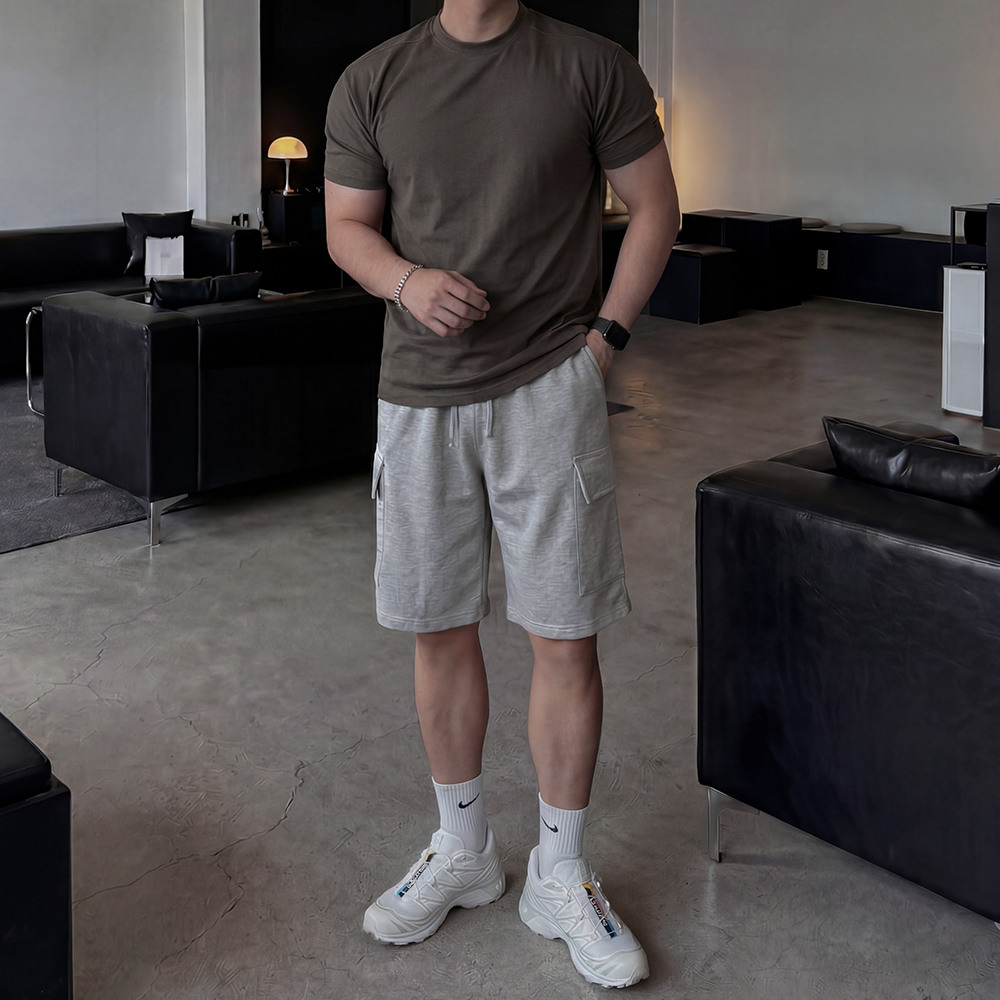 1+1 머슬핏반팔 짐웨어 흰티 흰색면티 남자흰색반팔티 이미지 8