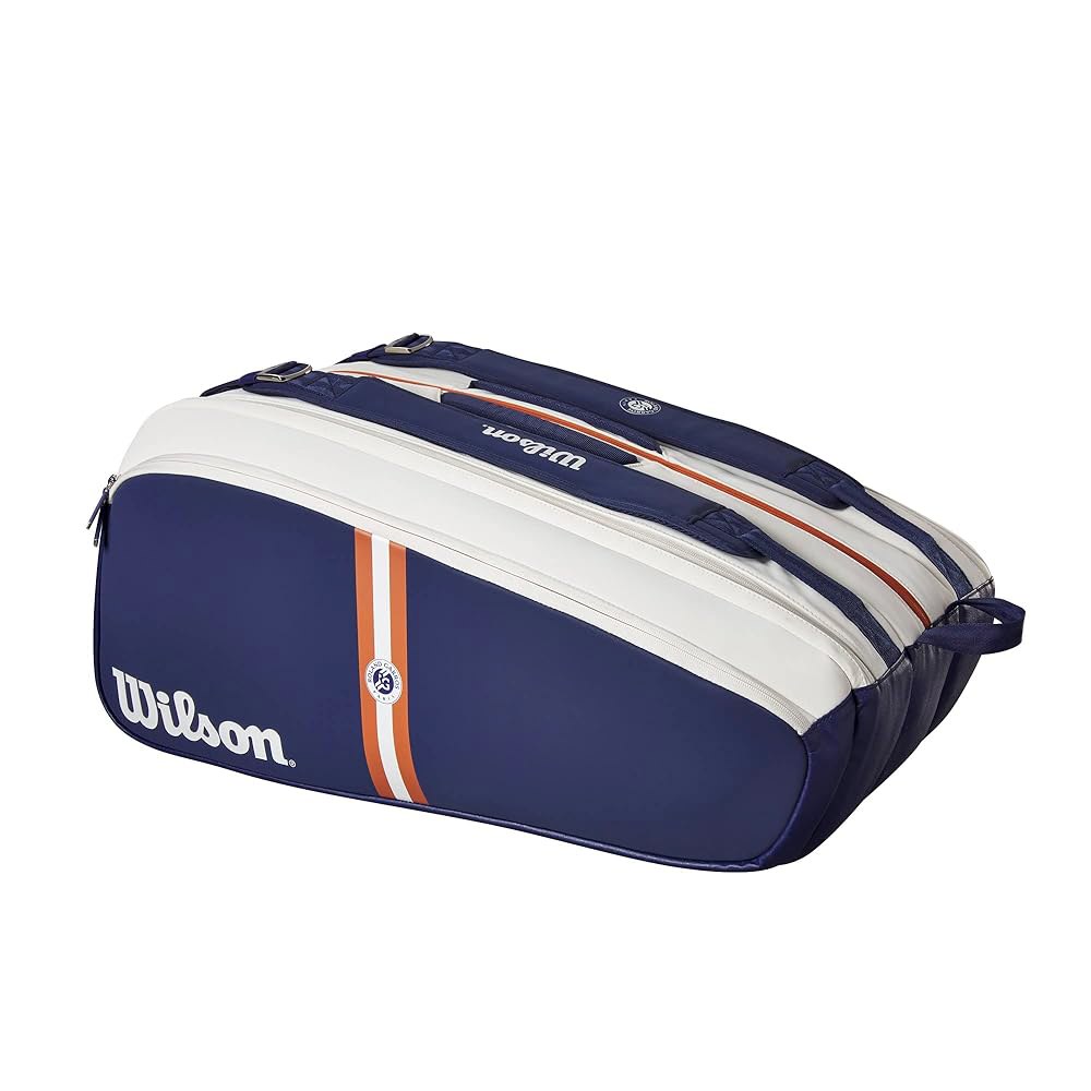 WILSON ROLAND GARROS 슈퍼 투어 라켓 백 네이비/화이트 가방 15팩 15 Pack Navy/White - 상품 이미지