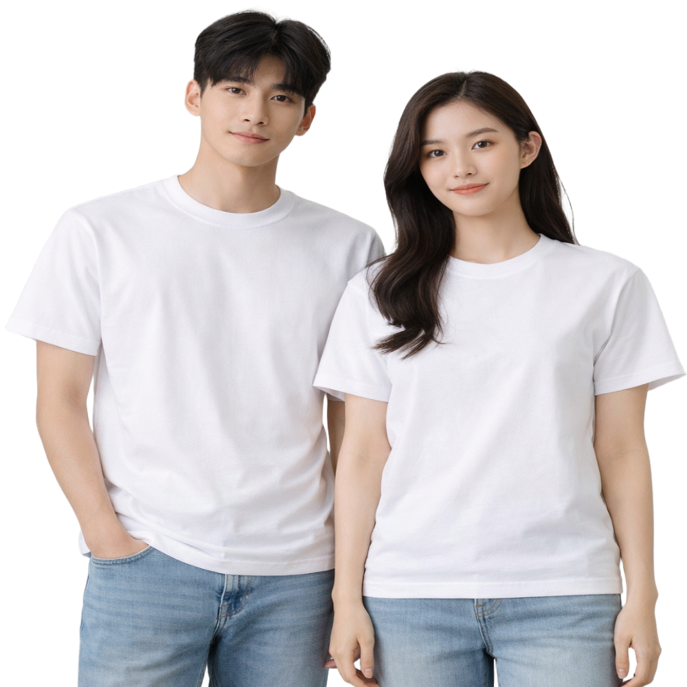 1+1 무지 반팔 티셔츠 20수 탄탄한 기본 레이어드 빅사이즈 목안늘어나는 흰티 이미지 6