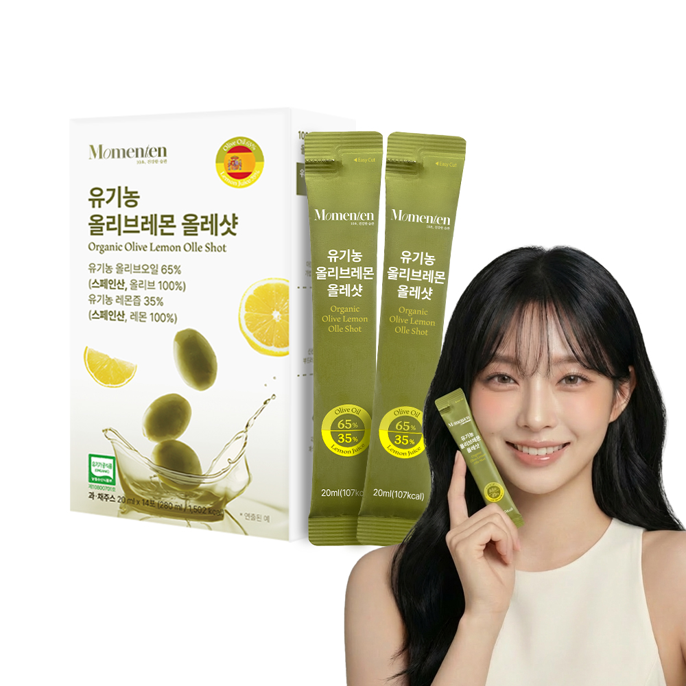모먼튼 유기농 100% 올리브레몬 올레샷 엑스트라버진 올리브오일 레몬즙 14포, 1개 - 상품 이미지