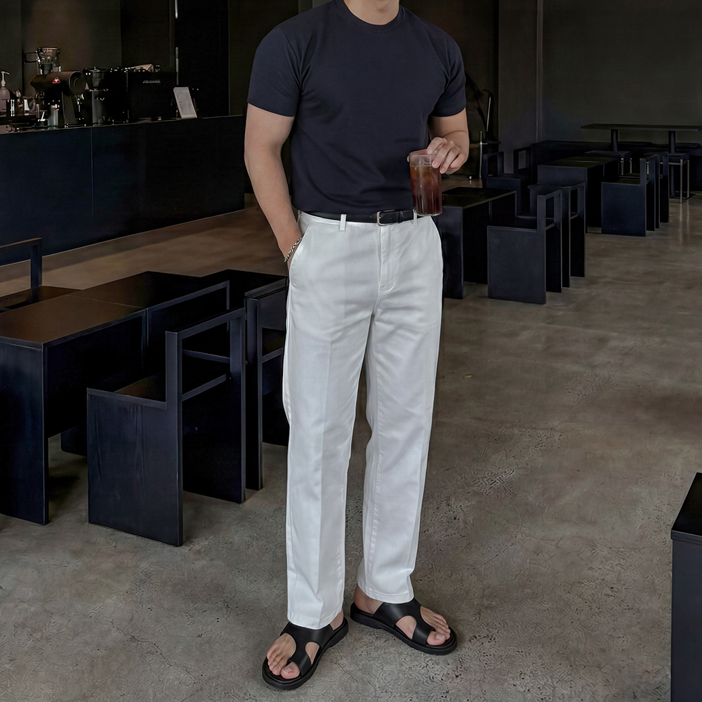 1+1 머슬핏반팔 짐웨어 흰티 흰색면티 남자흰색반팔티 - 상세 이미지 2