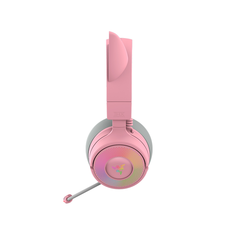 레이저코리아 Kraken Kitty V3 PRO 고양이귀 게이밍 헤드셋 쿼츠 핑크 이미지 6