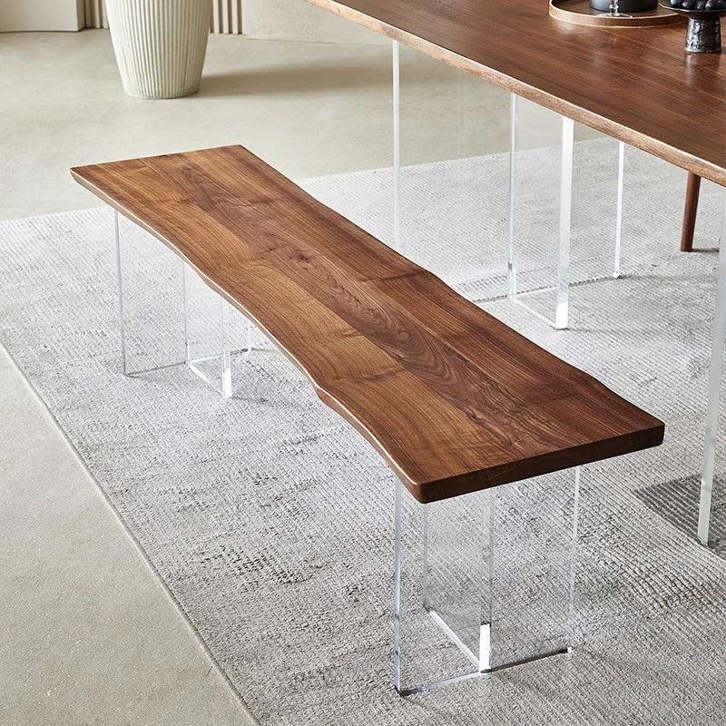 카페 벤치의자 원목 현관 가구 매장 스툴 나무 월넛 120x32x45 (원목) - 상세 이미지 5