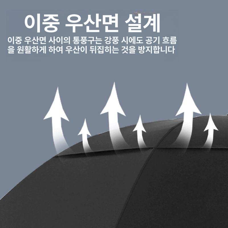 초대형 우산 182cm 파라솔 골프 의전용 그레이 장우산 빅사이즈 자동 양산 - 상세 이미지 4
