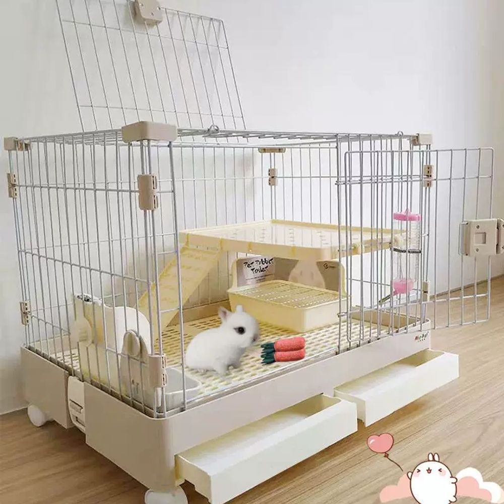사육장 토끼장 하우스 애완용 기니피그 철망 원목 펜스 동물우리 실내용 - 상세 이미지 2