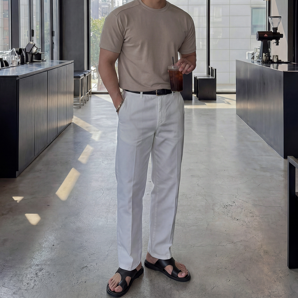 1+1 머슬핏반팔 짐웨어 흰티 흰색면티 남자흰색반팔티 - 상세 이미지 5
