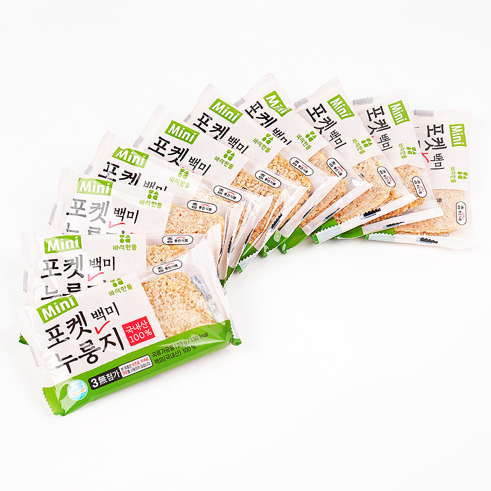 바삭한톨 국내산 100% 백미 포켓 누룽지 330g 1개 개별포장 간편간식 - 상세 이미지 4