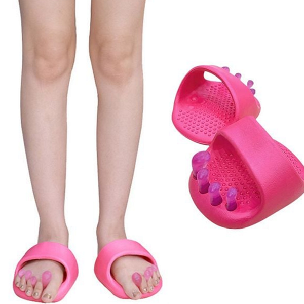 두꺼운 여성 슬리퍼 발가락 아치형 슬리퍼 편한 분리 오다리 까치발 피트니스 발바닥 마사지 - 상품 이미지