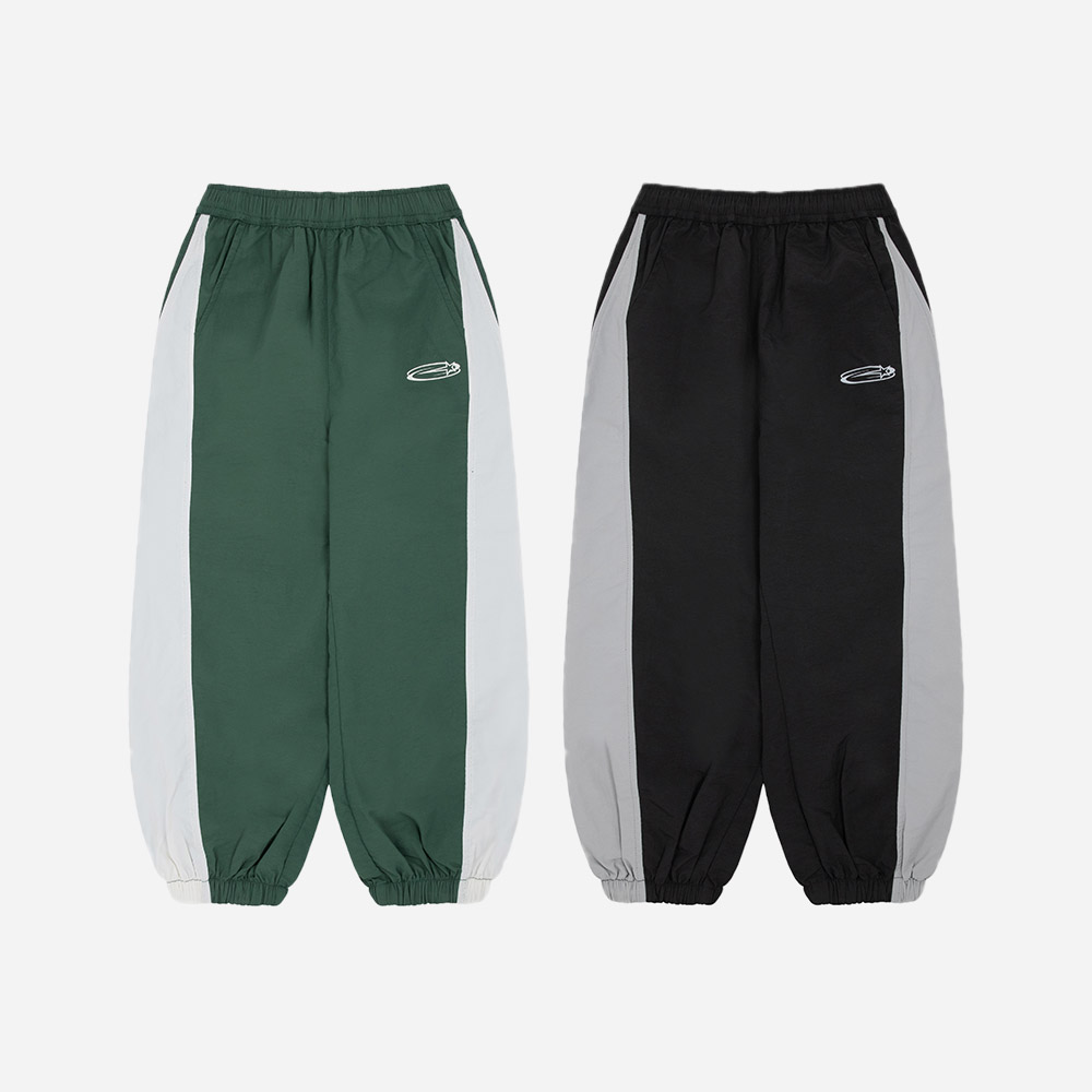 브릿지 나일론 조거 팬츠 남자아이 남아 아동 키즈 어린이 초등 주니어 가을 바람막이 배색 밴딩 긴바지 - 상세 이미지 2