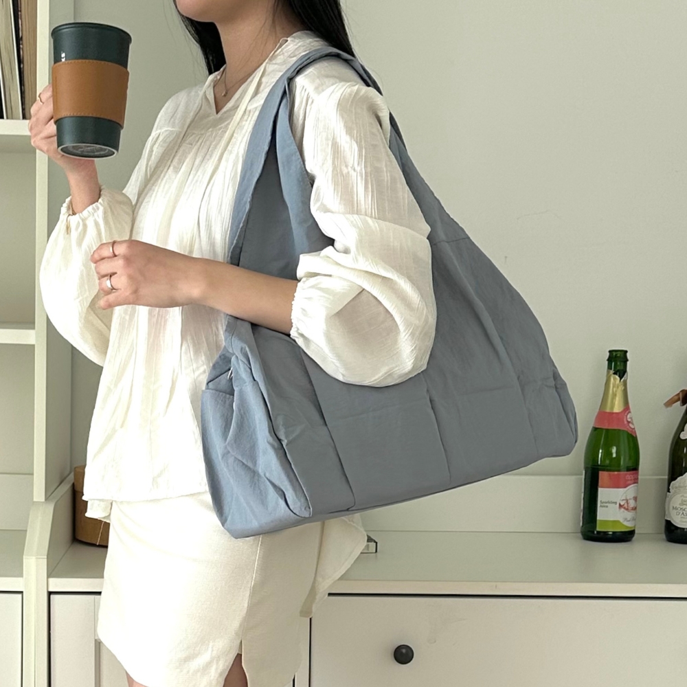 [먼슬리무드] 오르빗 라인 데일리 보부상 숄더백 (4색상) 기저귀가방 스카이블루 - 상품 이미지