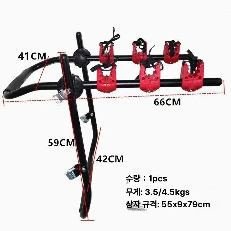 트렁크형 차량용 자전거 거치대 후미형 자동차 자전거 캐리어 3단 승용차용 고급형 내구성 - 상세 이미지 5