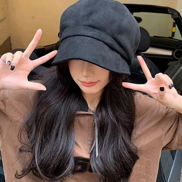 모직 여성 베레모 스웨이드 빵 모자 겨울 방한 - 상품 이미지