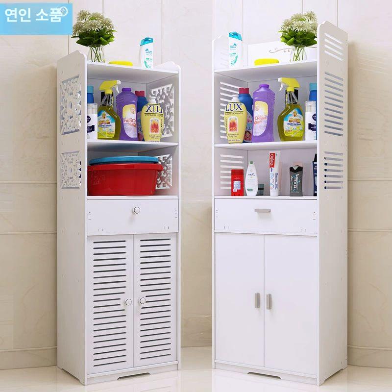화장실 수납장 욕실 코너형 캐비닛 화이트 소형 상부 타월 벽걸이 정리함 - 상세 이미지 2