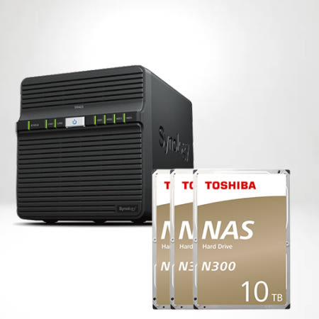 시놀로지 DS423 TOSHIBA N300 10TB X3