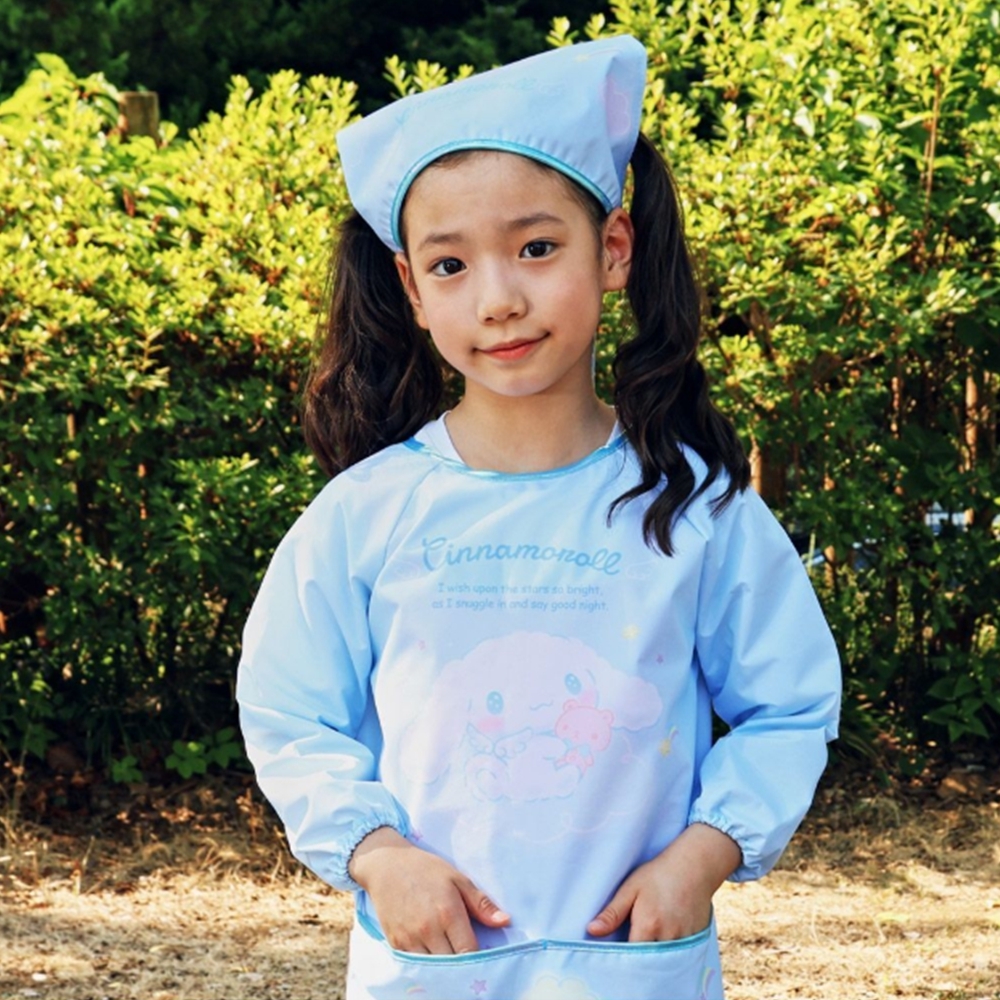 시나모롤 일체형 전신 초등학생미술복 가운 세트 아기앞치마두건세트 - 상품 이미지