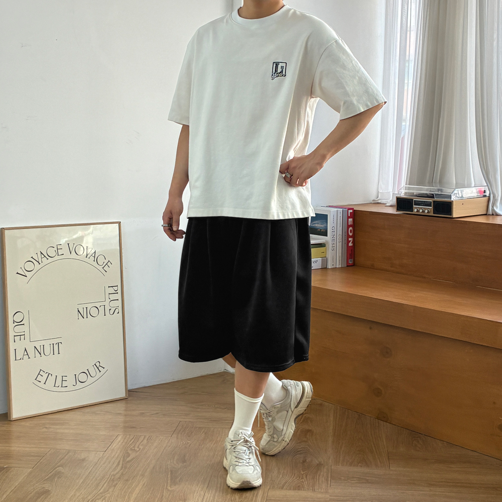 1+1 남자 버뮤다팬츠 반바지 7부 와이드 오버핏 상품 이미지