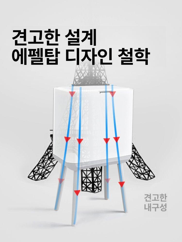 쓰레기통 프레스 다리 휴지통 인테리어 공간활용 뚜껑 있는 인테리어 박스 - 상세 이미지 5