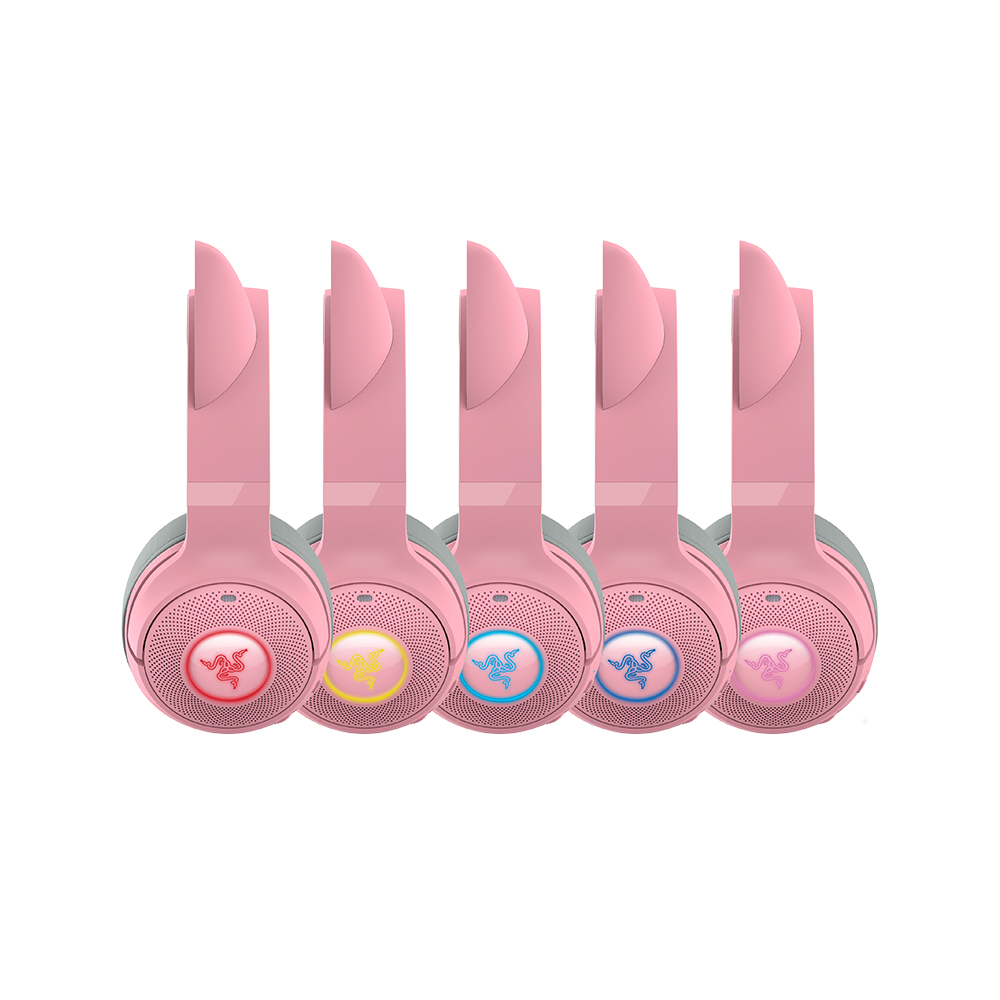 레이저코리아 Kraken Kitty V2 BT 블루투스 무선 헤드셋 핑크 - 상세 이미지 4